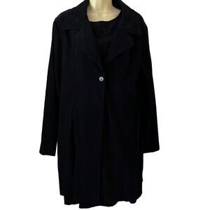 Victoria Moon Vintage Dark Navy Blue 2 Piece Dress and Coat Woman Size 14